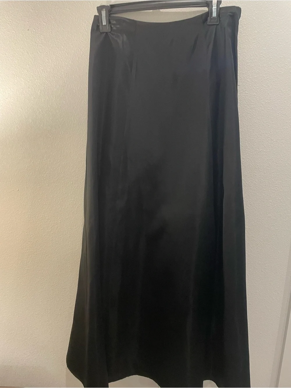 City Triangles Black Satin Maxi Skirt